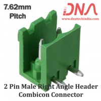 2 Pin Male Right Angle Header 7.62 mm pitch (Combicon Connector) 2 Pin Male Right Angle Header 7.62 mm pitch (Combicon Connector)