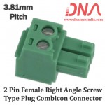 2 Pin Female Right Angle Screwable Plug 3.81mm (Combicon Connector)
