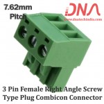 3 Pin Female Right Angle Screwable Plug 7.62mm (Combicon Connector)