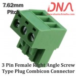 3 Pin Female Right Angle Screwable Plug 7.62mm (Combicon Connector)