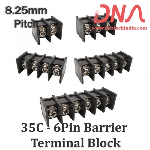 8.25mm 6 Pin Straight Barrier Terminal Block (35C Series)