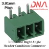 3 Pin Male Right Angle Header 3.81 mm pitch (Combicon Connector)