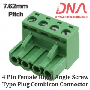 4 Pin Female Right Angle Screwable Plug 7.62mm (Combicon Connector)