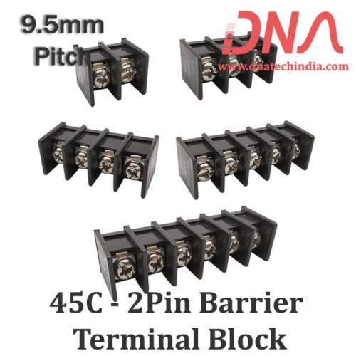 9.5mm 2 Pin Straight Barrier Terminal Block (45C Series)