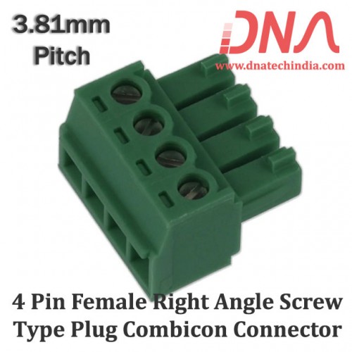 4 Pin Female Right Angle Screwable Plug 3.81mm (Combicon Connector)
