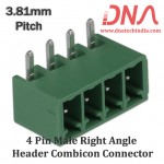 4 Pin Male Right Angle Header 3.81 mm pitch (Combicon Connector)