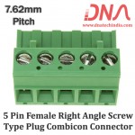 5 Pin Female Right Angle Screwable Plug 7.62mm (Combicon Connector)