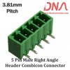 5 Pin Male Right Angle Header 3.81 mm pitch (Combicon Connector)