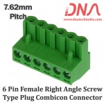 6 Pin Female Right Angle Screwable Plug 7.62mm (Combicon Connector)