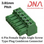 6 Pin Female Right Angle Screwable Plug 3.81mm (Combicon Connector)