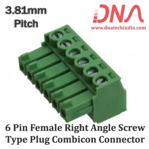 6 Pin Female Right Angle Screwable Plug 3.81mm (Combicon Connector) 6 Pin Female Right Angle Screwable Plug 3.81mm (Combicon Connector)