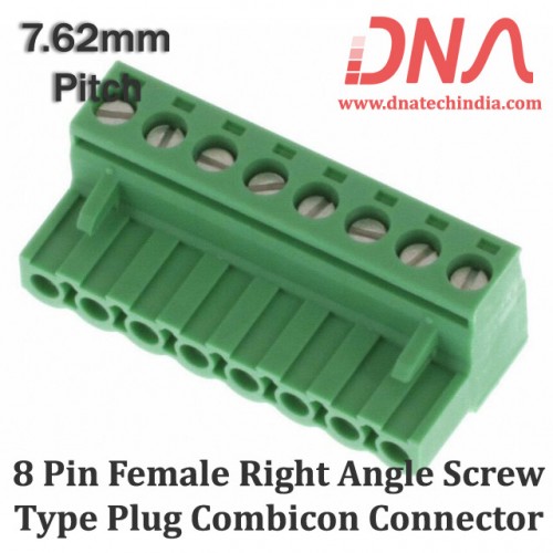 8 Pin Female Right Angle Screwable Plug 7.62mm (Combicon Connector)