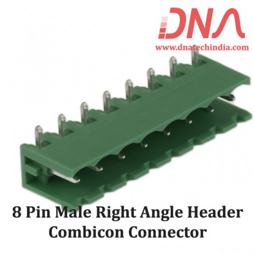 8 Pin Male Right Angle Header 5.08 mm pitch (Combicon Connector)