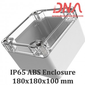 ABS 180x180x100 mm IP65 Enclosure with Transparent Top ABS 180x180x100 mm IP65 Enclosure with Transparent Top