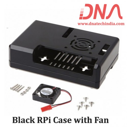 Black Raspberry Pi Case with Fan