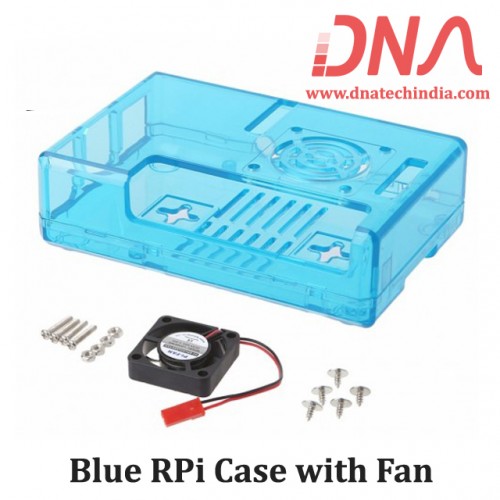 Blue Raspberry Pi Case with Fan
