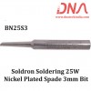Soldron Soldering 25W Nickel Plated Spade 3mm Bit Soldron Soldering 25W Nickel Plated Spade 3mm Bit