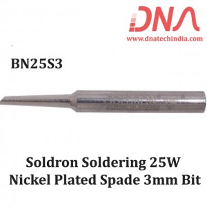Soldron Soldering 25W Nickel Plated Spade 3mm Bit Soldron Soldering 25W Nickel Plated Spade 3mm Bit