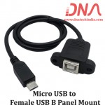 Micro USB to Female USB B Panel Mount Data cable