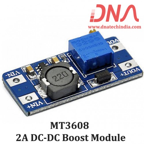 Purchase online MT3608 2A DC-DC Step Up Power Supply Board Booster Module  in India at low cost from DNA Technology, Nashik.