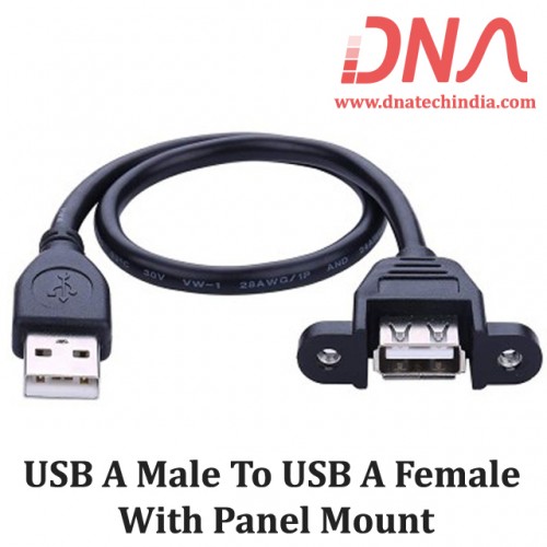 USB A Male To USB A Female With Panel Mount