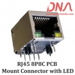 RJ45 - 8P8C PCB Mount Right Angle Socket for LAN with LED