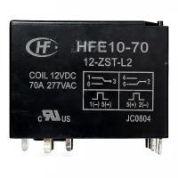 Hongfa HFE10-70/12-ZST 12 VDC Latching Electromechanical Relay Hongfa HFE10-70/12-ZST 12 VDC Latching Electromechanical Relay