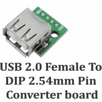 USB 2.0 Female To DIP 2.54mm 4 Pin Converter Board USB 2.0 Female To DIP 2.54mm 4 Pin Converter Board