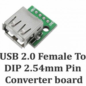 USB 2.0 Female To DIP 2.54mm 4 Pin Converter Board USB 2.0 Female To DIP 2.54mm 4 Pin Converter Board